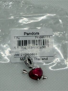 Pandora Ref Heart & Arrow Murano Glass Dangle Charm - 793085C01